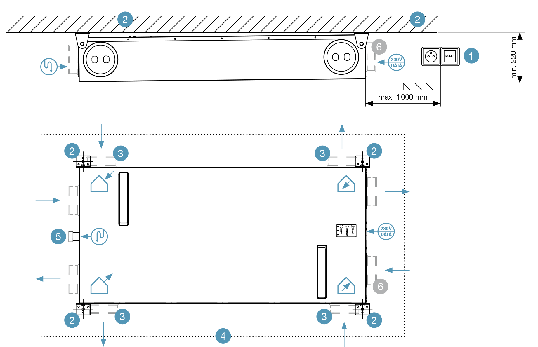 Montáž pod strop 150_200